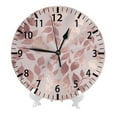 thumbnail image 2 of PAYOHTO 10''Wall Clock Rose Gold Elegant Leaf, Frameless Battery Operated Silent Non-Ticking Electronic Clock for Office Living Room Bedroom, 2 of 8