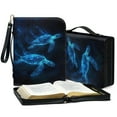 thumbnail image 4 of ZUXONGSY Turtle Print PU Leather Bible Cover Case for Women Men Multifunctional Bible Book Carrying Case with Detachable Wristlet Strap Bible Accessories for Church Christian Art Gifts, 2XL, 4 of 7
