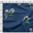 thumbnail image 2 of Soimoi Floral Printed, Poly Canvas Fabric, Decor Sewing Fabric by The Yard 56 Inch Wide,Decorative Fabric for Curtains Tote Bags, Navy Blue, 2 of 5