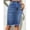 Blue, variant on Blue Frayed Hem Pencil Denim Skirt Casual Fit Knee-Length