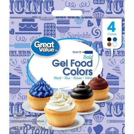 (2 Pack) Great Value Gel Food Colors, Bold, 4 (Best Gel Food Coloring For Macarons)