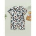 thumbnail image 3 of Elippeo Baby Boy Girl Romper Short Sleeve Round Neck Print Jumpsuit 3 6 12 18 M Casual Spring Summer Romper, 3 of 9