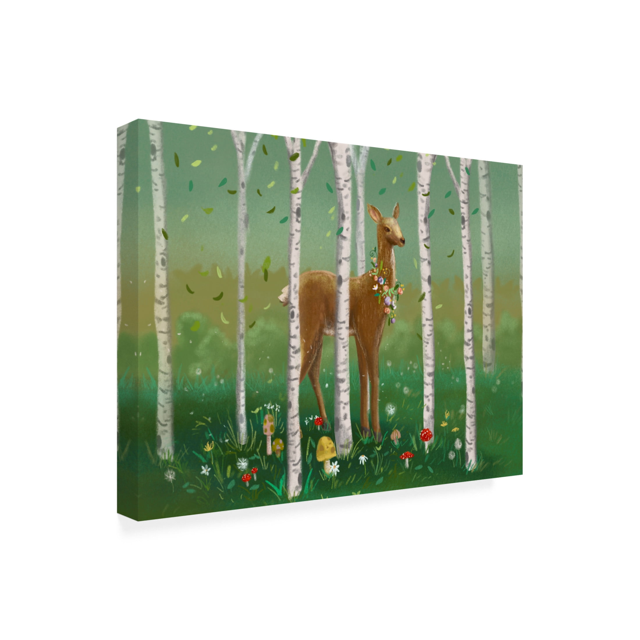 Canvas Wall Art - Christine Rotolo 'Forest Animals Deer' Wall Art for Living Room, Bedroom, or Office Décor by Trademark Fine Art - 47 x 35 Inches