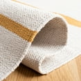 thumbnail image 6 of SAFAVIEH Montauk Oswald Geometric Striped Cotton Area Rug, Ivory/Gold, 6' x 6' Square, 6 of 9