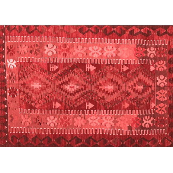 Ahgly Company Indoor Rectangle Southwestern Red Country Area Rugs, 7' x 10'