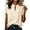Beige, variant on EazyTech Women's Shirts Collarless Short Sleeve Tennis Running T-Shirts V-Neck Casual Workout Summer Tee Tshirts