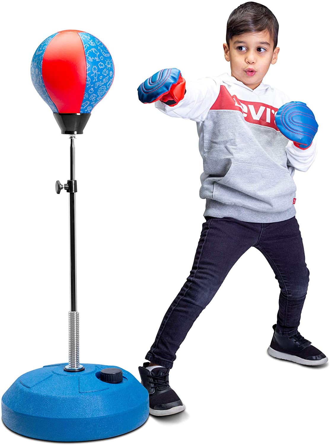 Kids Adult Boxing Punching ball Gloves Height Adjustable Free Standing Xmas Gift 