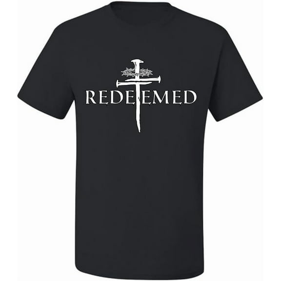 Redeemed Cross Nails Mens Christian Jesus Shirt Short Sleeve T-Shirt Religious Graphic Tee Tops for Women Men
