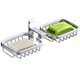 thumbnail image 5 of Jabonera doble para baño, aluminio, sin perforaciones, sin taladro, soporte para estante de pared, caja de jabón, blanco brillante Sweethay  JJ19660-04, 5 of 6