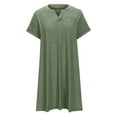 thumbnail image 4 of Patlollav Dresses for Women 2024,Women'S Plus Size Casual Loose Summer Solid Color V-Neck Short Sleeve Dresses, 4 of 6