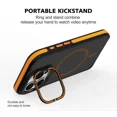 thumbnail image 4 of Magsafe Phone Case For iPhone 16 15 14 13 12 Pro Max Plus Metal Camera Bracket Holder Magnetic Wireless Charge Translucent Cover Orange For iPhone 16Pro, 4 of 6