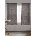 thumbnail image 5 of Sheer Curtains 72 Inches Long, Vintage Mediterranean Semi Sheer Curtains Light Filtering Window Treatment, Retro Morocco Abstract Art Brown Blue Privacy Voile Drapes for Living Room 52x72 Inch, 5 of 7