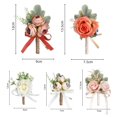 thumbnail image 6 of Tnobhg Rose Flower Brooch Realistic Green Leaves Anti-slip Elegant Groom Bride Groomsmen Floral Corsage Lapel Pin Wedding Party Supplies, 6 of 8
