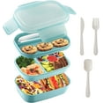 thumbnail image 1 of Yeacher Boîte à Lunch Box Adulte, 3 Conteneurs Bento Empilables pour Adultes / Enfants, Bento Design Minimaliste Moderne, 1 of 7