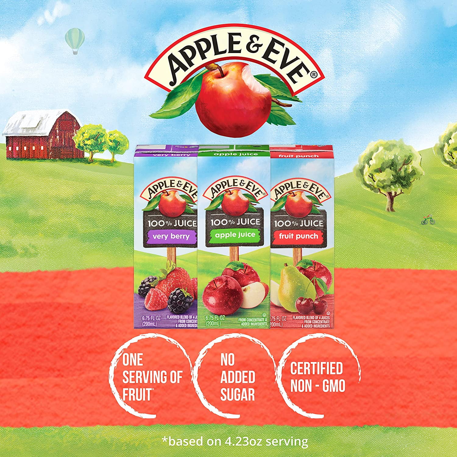 (2 pack) Apple & Eve 100% Berry Juice, 6.75 fl oz, 8 Count