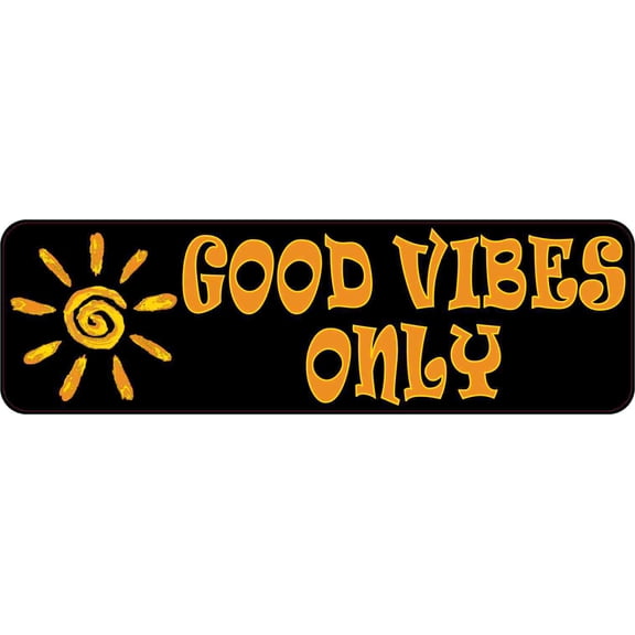 StickerTalk Good Vibes Only Vinyl Sticker, 10 inches by 3 inches