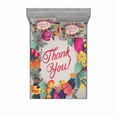 thumbnail image 2 of Flower Bedding Set with Sheet & Covers, Retro Style Thank You Note with Ceramic Made Like Flowers Cherries and Leaves Print, Printed Bedroom Decor 2 Shams, 4 Sizes, Multicolor, by Ambesonne, 2 of 3
