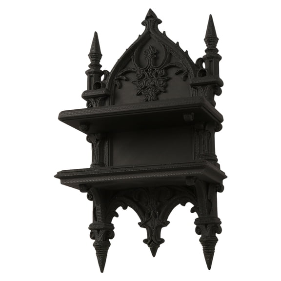 Gieenan Gothic Theme Double Layer Wall Shelf Ideal For Home Decoration And Storage