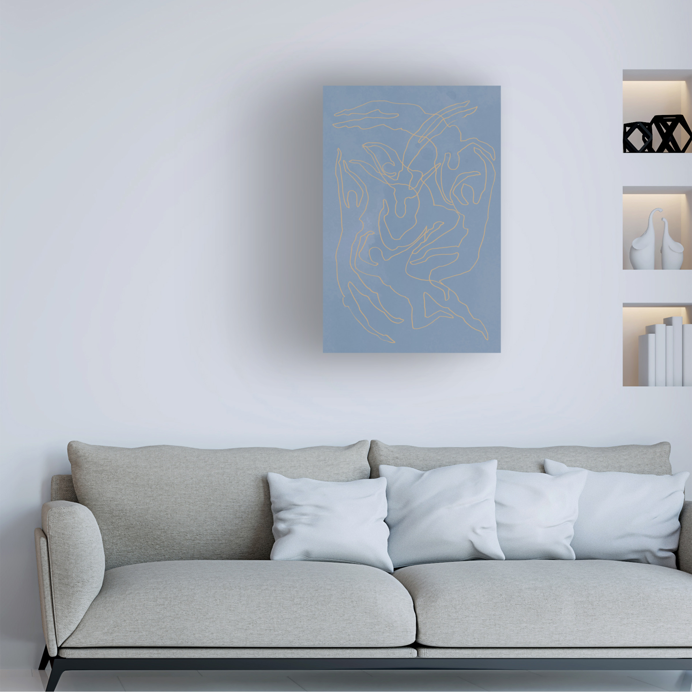 Canvas Wall Art - Pictufy Studio Ii 'Blue Swimmers' Wall Art for Living Room, Bedroom, or Office DÃ©cor by Trademark Fine Art - 16 x 24 Inches