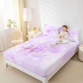 thumbnail image 3 of Manfei Cartoon Letter C Queen Sheets,Cute Coquette Bow Queen Sheet Sets,Purple,4-Piece, 3 of 6