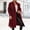 Wine, variant on fartey Women Trench Coat Long Sleeve Pea Coat Open Front One Button Wool Blend Solid Long Jacket Overcoat Outwear