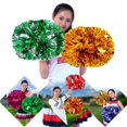 thumbnail image 4 of 2pcs Dress Costume Fancy Competition Flower Club Sport Supplies Cheerleading Cheering Ball Dance Party Decorator Cheerleader Pom Poms GREEN, 4 of 8