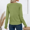 thumbnail image 4 of YDDIAN Womens Summer Long Sleeve Cardigan Loose Fit Y2k Knit Sweaters Button Up V Neck Winter Dressy Cute Cardigan Green XL, 4 of 5