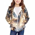 thumbnail image 2 of AUNVITO Christmas Print Hooded Zip-Up Hoodie with Pockets Long Sleeve Sportswear for Boys & Girls 4-12Y Casual Winter Outerwear, 2 of 6