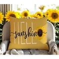 thumbnail image 4 of Spring Summer Decorations Yellow Throw Pillow Covers for Couch,18x18 Pillows Decorative Throw Pillows,Hello Sunshine Square Cushion Case for Bedroom Sunflower Farmhouse Decor Polyester Linen, 4 of 6
