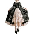 thumbnail image 4 of Babysbule Dresses for Women Fashion Women Vintage Gothic Court Gown Cake Skirt Lace Clashing Patchwork Bow Dress, 4 of 4