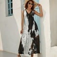 thumbnail image 5 of Cow Hide Dress Summer Street Style Bohemia Long Dresses Female Sleeveless Printed Maxi Dress, 5 of 9