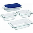 thumbnail image 1 of Pyrex 1093842 Glass Easy Grab Bake Set with Blue Plastic Cover - 5 Pieces, 1 of 1