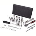 thumbnail image 5 of Bourvill 46-Piece 1/4 inch Drive Socket Wrench & Set, Black Finish, 46-Piece, 5 of 13