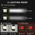 thumbnail image 4 of Linterna LED recargable para camping, linterna de mano, 6 modos, luces multifuncionales para tienda de campaña, batería externa, foco impermeable IPX4, cable USB incluido [Clase energética A++], 4 of 5