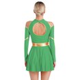 thumbnail image 2 of TiaoBug Women's School Musical Party Dress Halloween Cheerleading Costume Fancy Dress Cosplay Uniform Dresses Green XL, 2 of 7