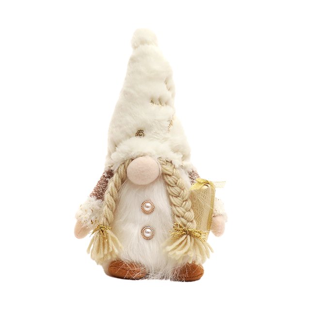Hugtrwg LED Dwarf Plush Take Gifts Cane Luminous Old Man para Home Office Shelf (DD78)