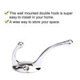 thumbnail image 5 of Dual Hooks Zinc Alloy Hooks Coat Hat Double DIY Robe Hooks Clothes Hanger Storage Holder 2pcs, Silver Tone, 5 of 7