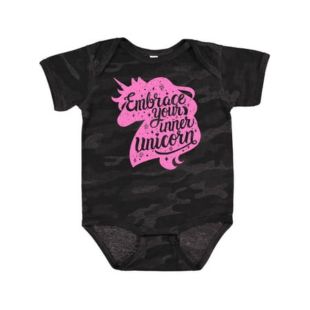 

Inktastic Embrace Your Inner Unicorn with Silhouette in Pink Grunge Gift Baby Boy or Baby Girl Bodysuit