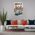thumbnail image 5 of Mexico City Retro City Travel Poster with Classic Cars And Vibrant Street Market Life Canvas Poster, 5 of 8