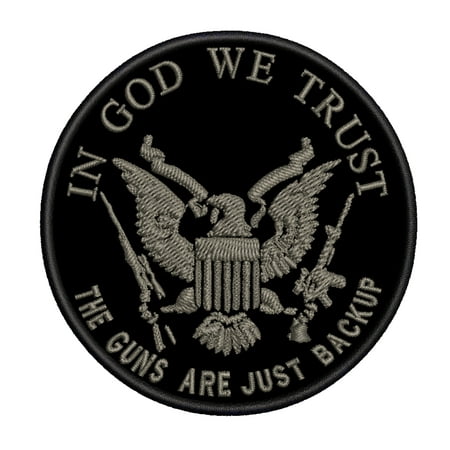 Wolf Vest Patches In God We Trust - The Guns Are Just Backup 3.5