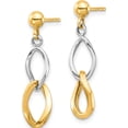 thumbnail image 2 of 14K Two-Tone Dangle Post Earrings (27.22 X 7) Made In Turkey ye1850, 2 of 5