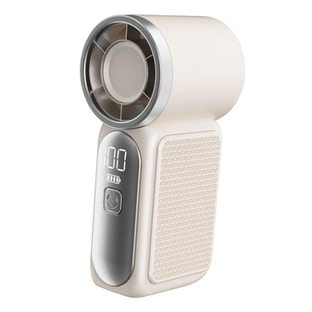 Ventilador de bolsillo grande, portátil y multifuncional; accesorio ideal para acampar, interiores Blanco