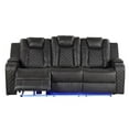 thumbnail image 4 of Benz LED & Power Reclining Sofa Made With Faux Leather in Gray, 4 of 11