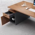 thumbnail image 3 of Computer Study Work Desk Staff Drawers Corner Modern Computer Desk Executive Office Scrivania Angolare Work Furniture HD50WD My Lux Decor Round, 3 of 13