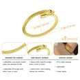 thumbnail image 4 of 555Jewelry Adjustable Twisted Wire Cable Bangle Bracelets for Women, Gold, 4 of 6