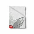 thumbnail image 2 of Angel Wings Soft Flannel Fleece Blanket, Wings with Heart Valentines Day Love Flowers Best Couple Anniversary, Cozy Plush for Indoor and Outdoor Use, 70" x 90", Pale Grey Vermilion, by Ambesonne, 2 of 6