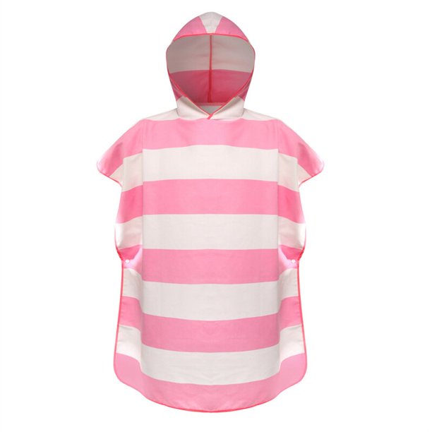 Albornoz de microfibra con estampado a rayas para niños, Poncho ligero de secado rápido con capucha para Surf y playa