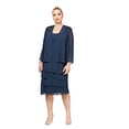 thumbnail image 2 of S.L.Fashions Robe Veste Deux Pièces Grande Taille pour Femmes, Bleu Marine, 18W, 2 of 4