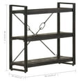 thumbnail image 4 of vidaXL 3-Tier Bookcase Black 90x30x80 cm Solid Mango Wood, 4 of 5