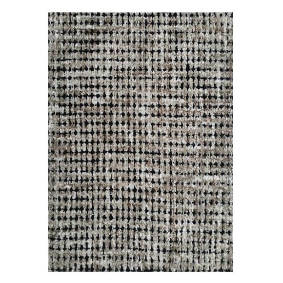 Covers & all Checkered Texture Micro-Wool Bedroom Carpet, Hand Tufted, Stain Resistant for Bedroom